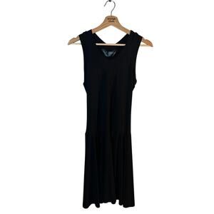 Norma Kamali Kamalikuluture Drop Waist SZ Small Sleeveless Dress Black EUC